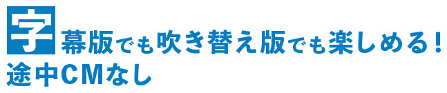 字幕版でも吹き替え版でも楽しめる！途中CMなし
