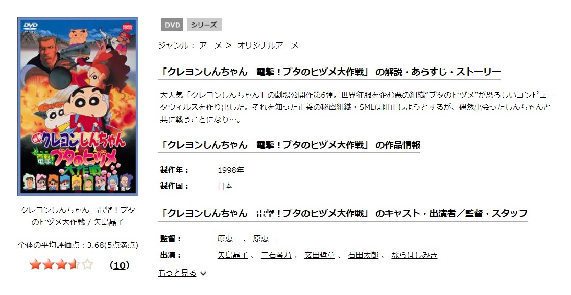 映画 クレヨンしんちゃん 電撃 ブタのヒヅメ大作戦の動画を無料でフル視聴できる配信サイトまとめ